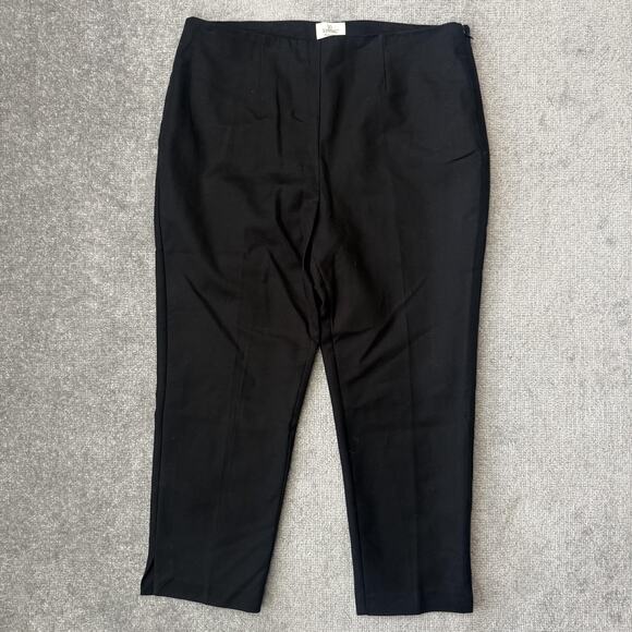 Chicos So Slimming Pants Womens 10 Crop Black Stretch Side Zip Trousers Career - Picture 1 of 12